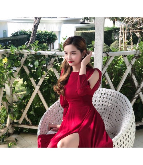 Đầm Maxi Tay Dài Dáng Bút Chì Phong Cách Hàn Quốc Mới Cho Nữ - Tìm Voucher